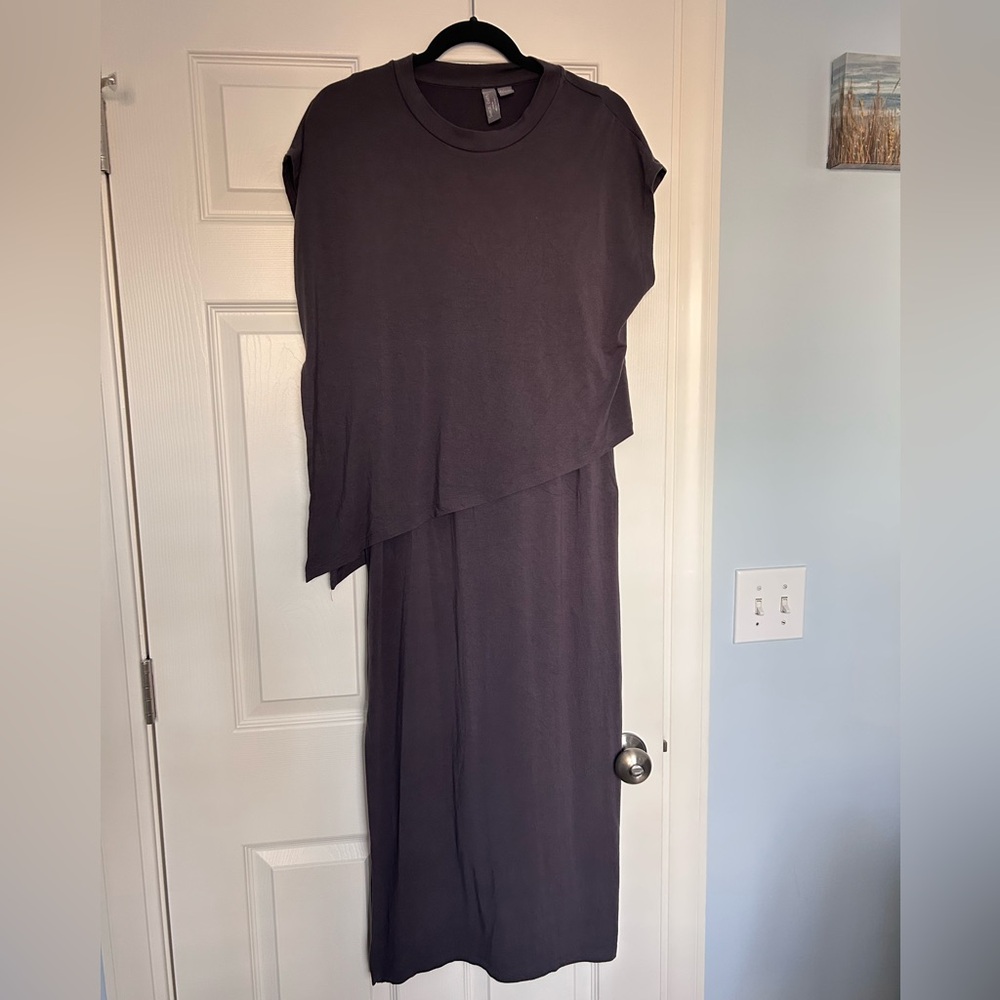 Sweaty Betty Asymmetrical Midi Dress - Charcoal